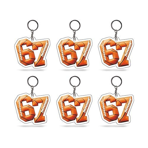 choice of all 6Pcs Number 67 Keychain Set with Sport