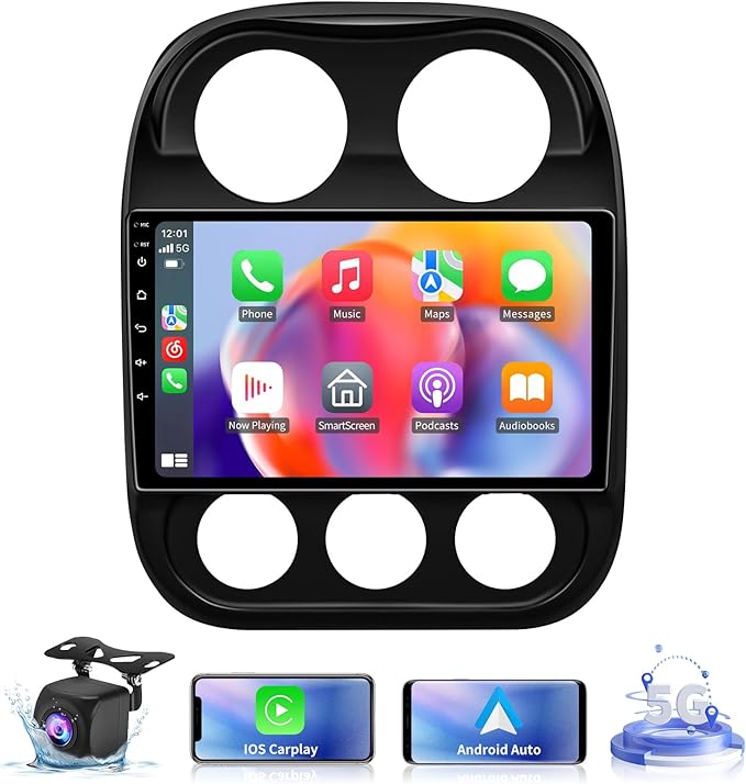 Autoradio GPS Android 14 pour Jeep Patriot et Compass