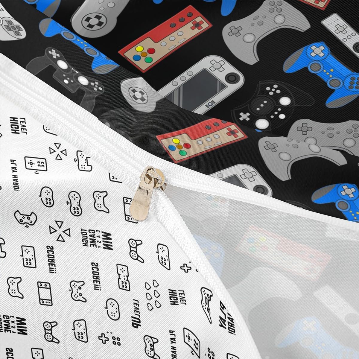 Erosebridal Teens Gamepad Duvet Cover Modern Gamer Comforter Cover King Size for Kids Boys Children Video Game Bedding Set Player Gaming Joystick Bed Set Gaming Room Decor (NO Filling)