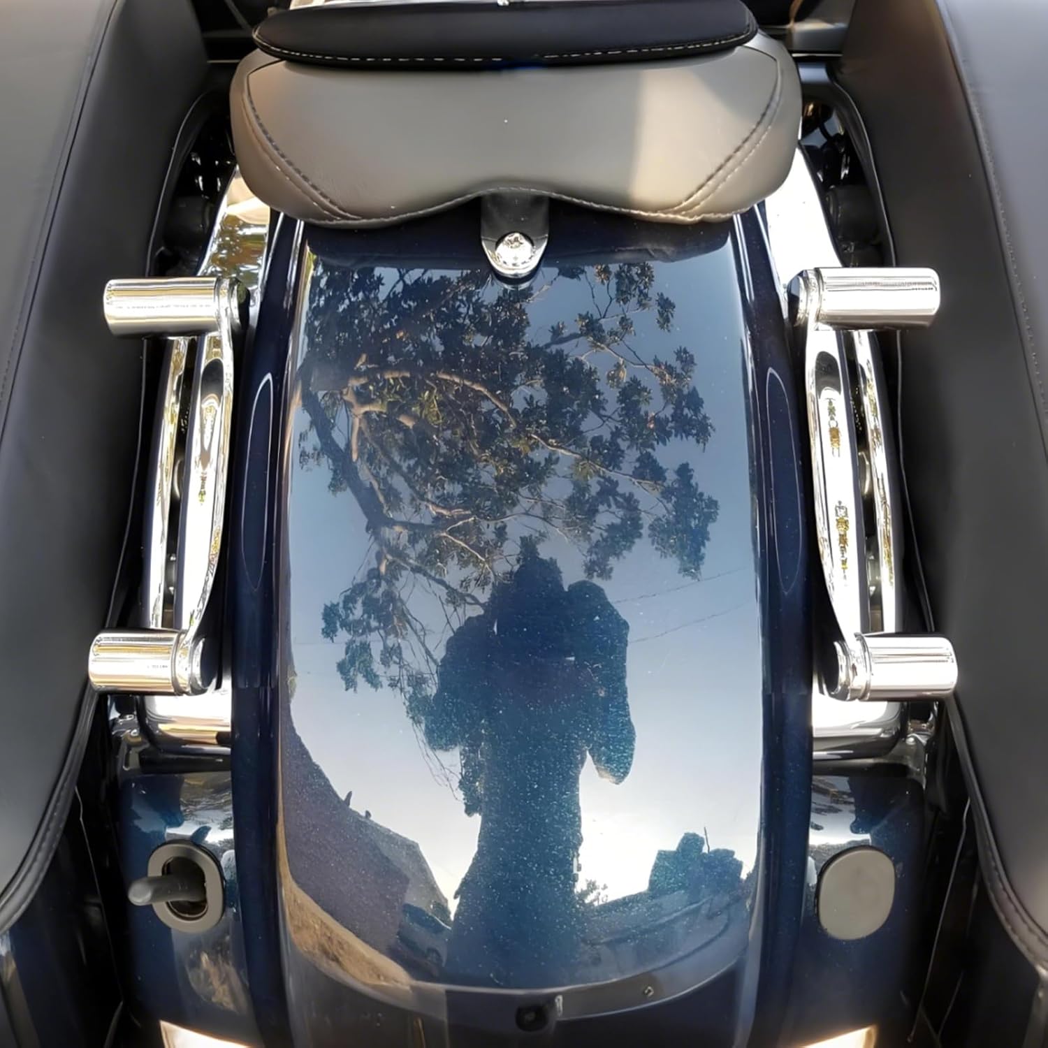 Motorcycle 4 Point Docking Hardware and 4 PCS Docking Hardware Covers Kit Fit for Harley Touring Street Glide Electra Glide Road Glide Road King 2014-2025 Chrome