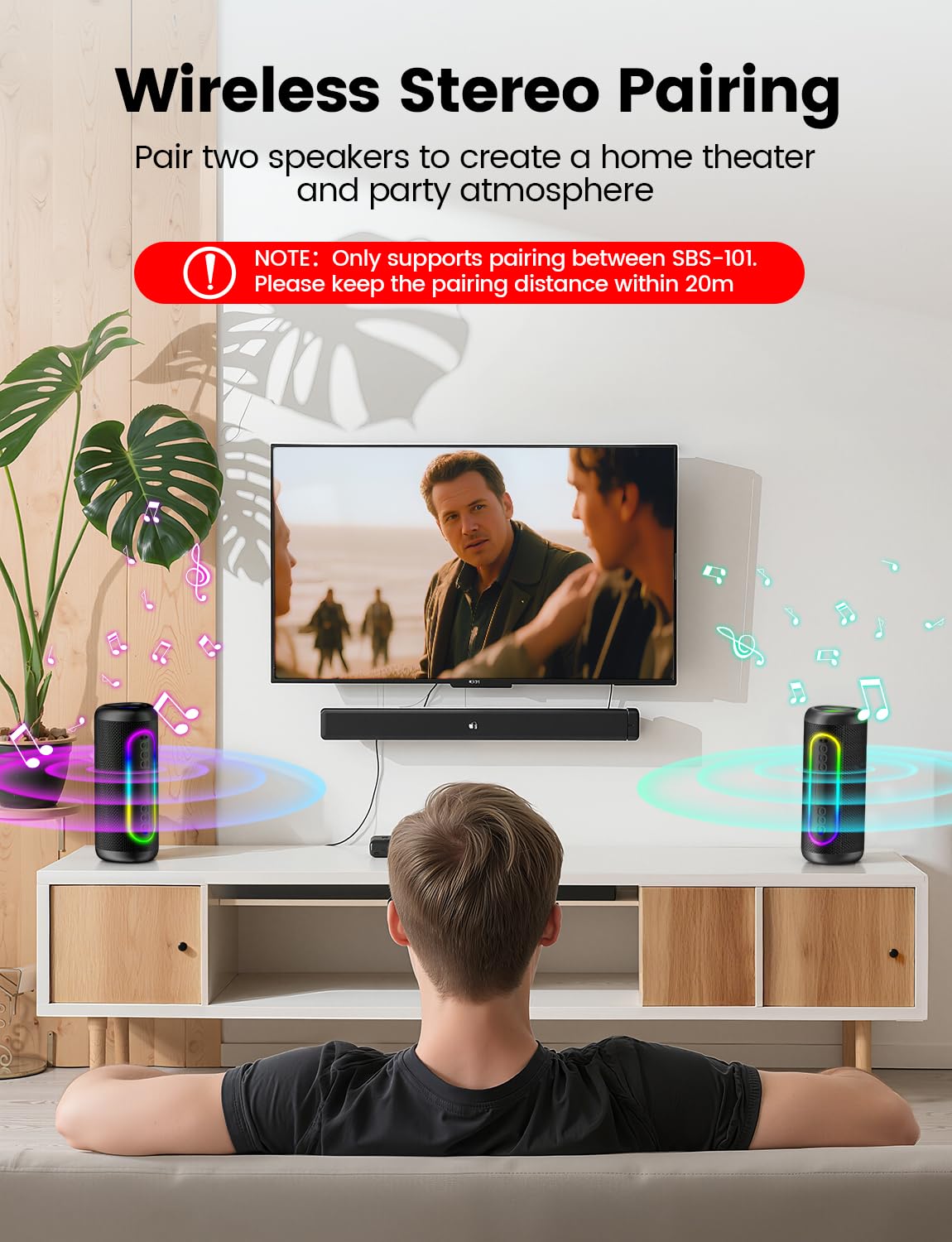 UOHHBOE Głośnik Bluetooth 30W, do 30H pracy, Bluetooth 5.4, TWS Stereo, Podświetlenie RGB, IPX5 odporny na zachlapania, USB/TF/AUX – do domu, podróży i na zewnątrz | Bluetooth 5.4, TWS stereo 360°, czas pracy 30H, 4 tryby RGB, IPX5, Type-C, głośnik bezprz
