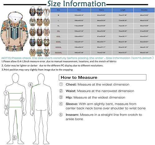 Vista 4 de WENKOMG1 Sudadera con capucha con estampado étnico para hombre, manga larga, para invierno, otoño, estilo indio americano, estilo nativo