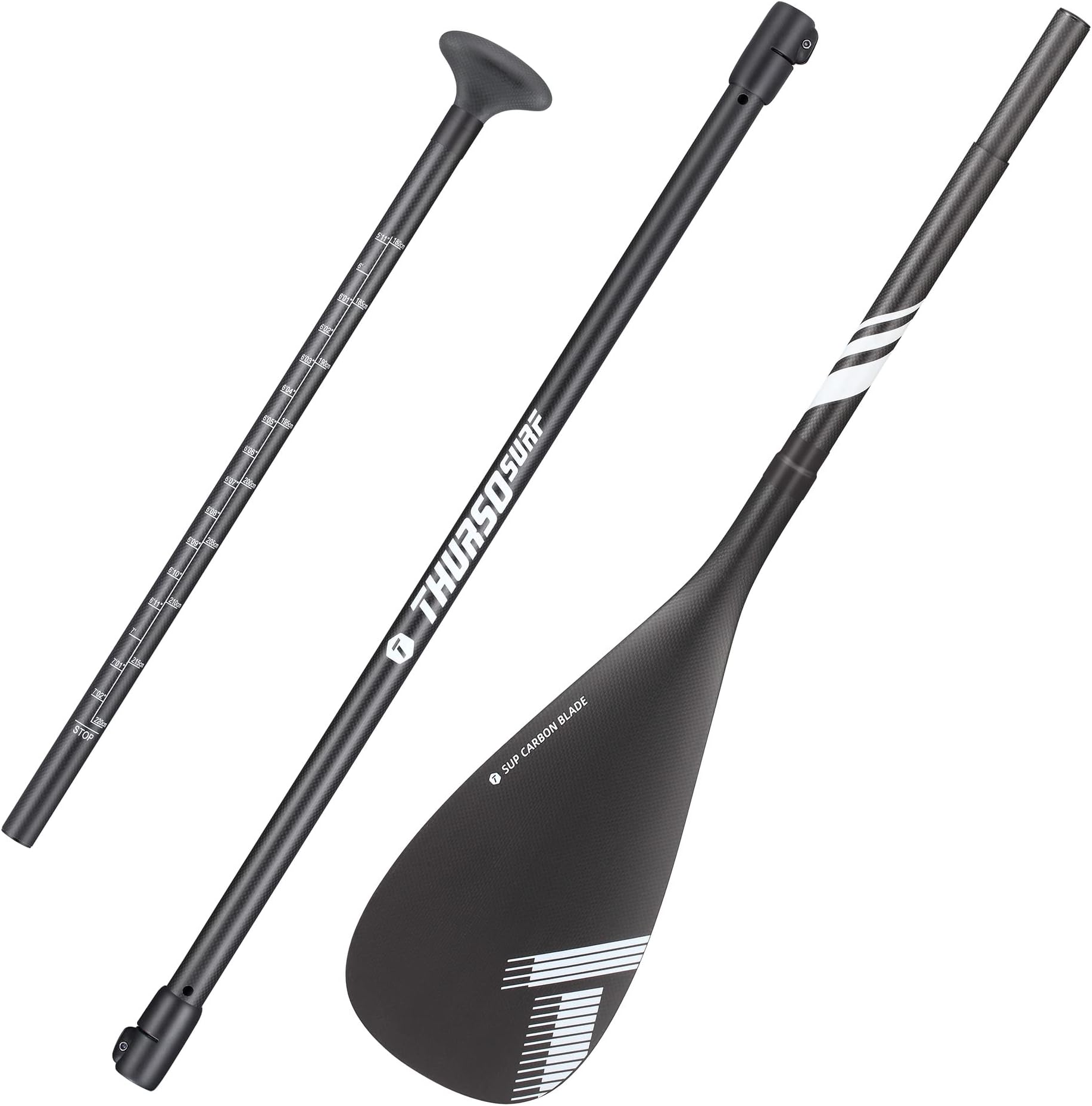 Carbon Elite SUP Paddle Full Carbon Fiber Paddle Board Paddle Kayak Paddle Convertible 3 Piece Adjustable 71''-87'' Extremely Lightweight Floating Pro Performance