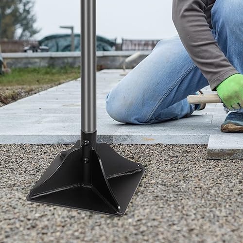 Miniatura 6 de Walensee Manija de acero de 48 pulgadas, mango de acero de 10 x 10 pulgadas con agarre de goma para ahorrar trabajo, herramienta ideal para nivelar