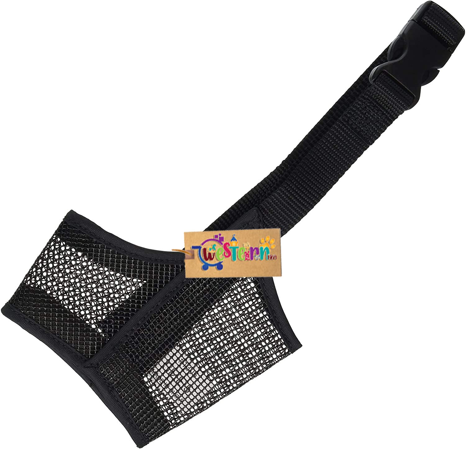 Western Era Strap Safe Net Wire Muzzle for Pet Safety Collar for Anti Biting Dog (Black) (Small - S)