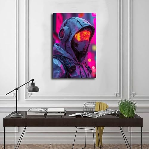 Miniatura 3 de XAHOR Impresión de dibujos animados retro Cyberpunk de los años 90, decoración de pared de arte callejero neón, póster de lienzo para jóvenes