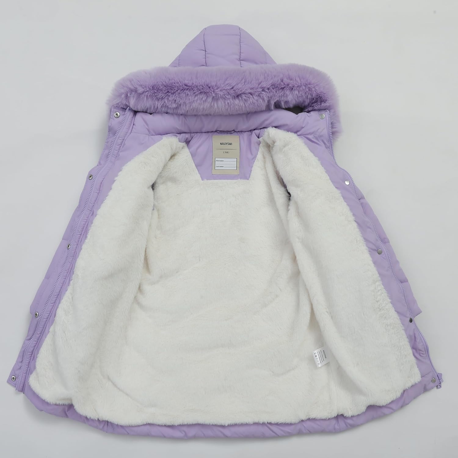 Girls Winter Down Coat with Detachable Fur Hood, Kids Thickened Windproof Jacket for Skiing, Sledding - Image 3