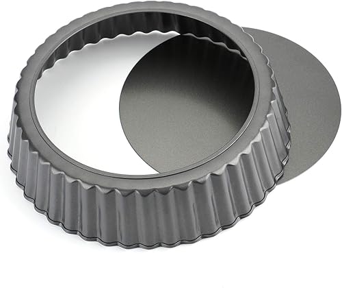 Miniatura 2 de Tosnail Sartén antiadherente para quiche de 9.5 x 2 pulgadas con parte inferior extraíble