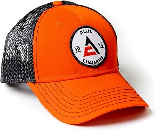 Allis Chalmers Tractor Hat, Orange and Black Mesh, 1914 Logo