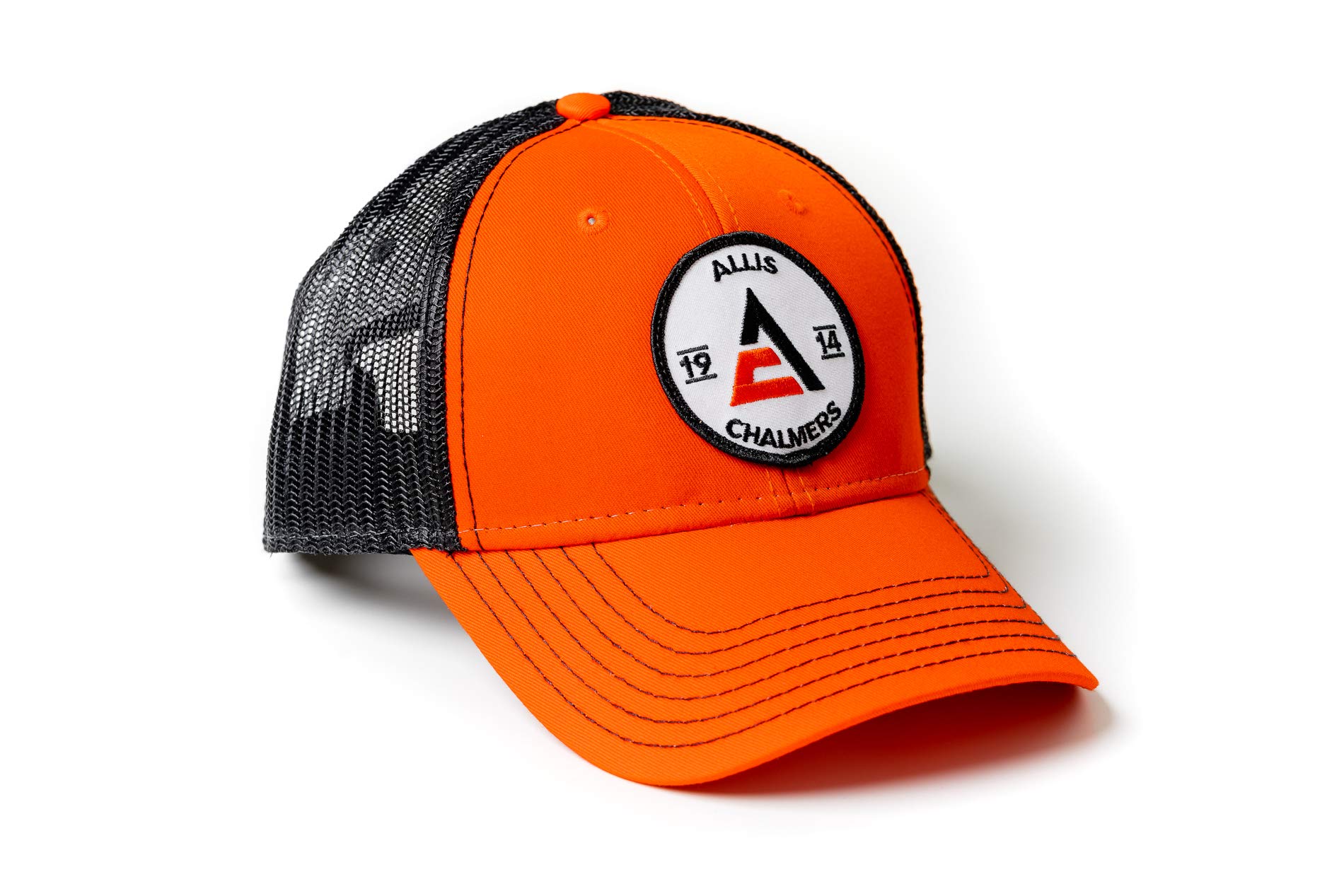 J&D Productions Allis Chalmers Tractor Hat, Orange and Black Mesh, 1914 Logo