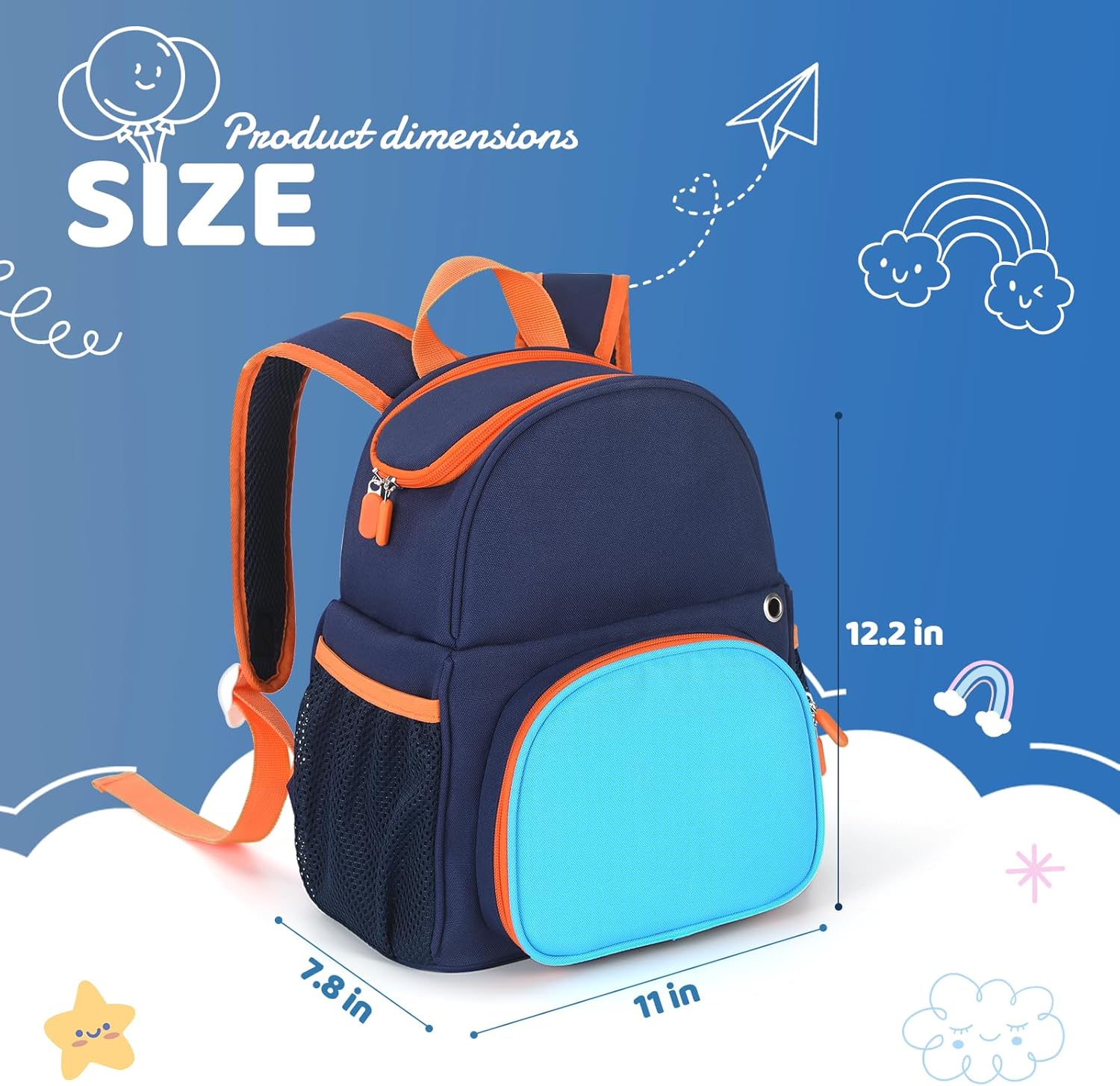 Backpack Bag Carrying Case Compatible with Toniebox/Toniebox 2 Audio Player, Tonies Figures, and Other Accessories (Dark Blue)