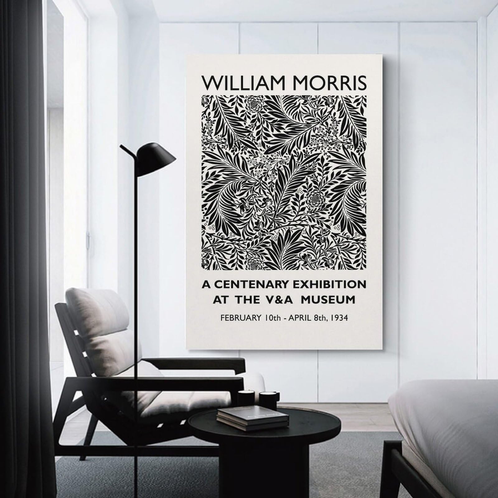 Junmoney William Morris Larkspur Decorative Canvas Print, 20x30inch(50x75cm), for Hallway, Entryway Or Landing, Home Artwork for First Impressions