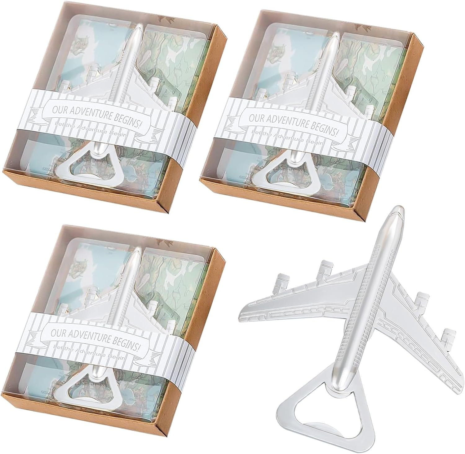 40PCS Airplane Bottle Opener Air Plane Travel Beer Bottle Openers for Guests,Party Souvenirs or Decorations (Sliver)