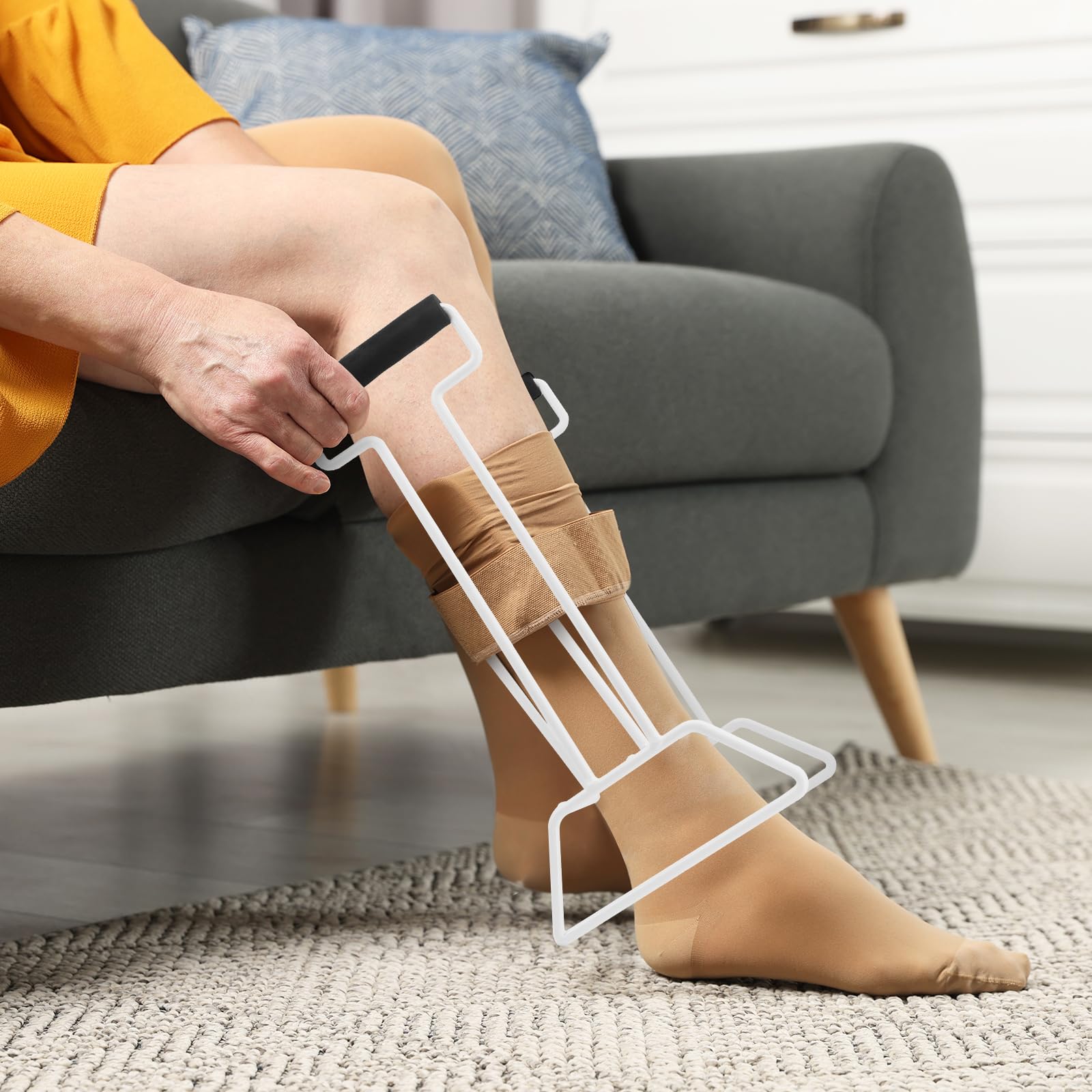 Aiuti per calze a compressione, dispositivo di aiuto per indossare calzetteria, facile presa, aiuto per indossare calzini