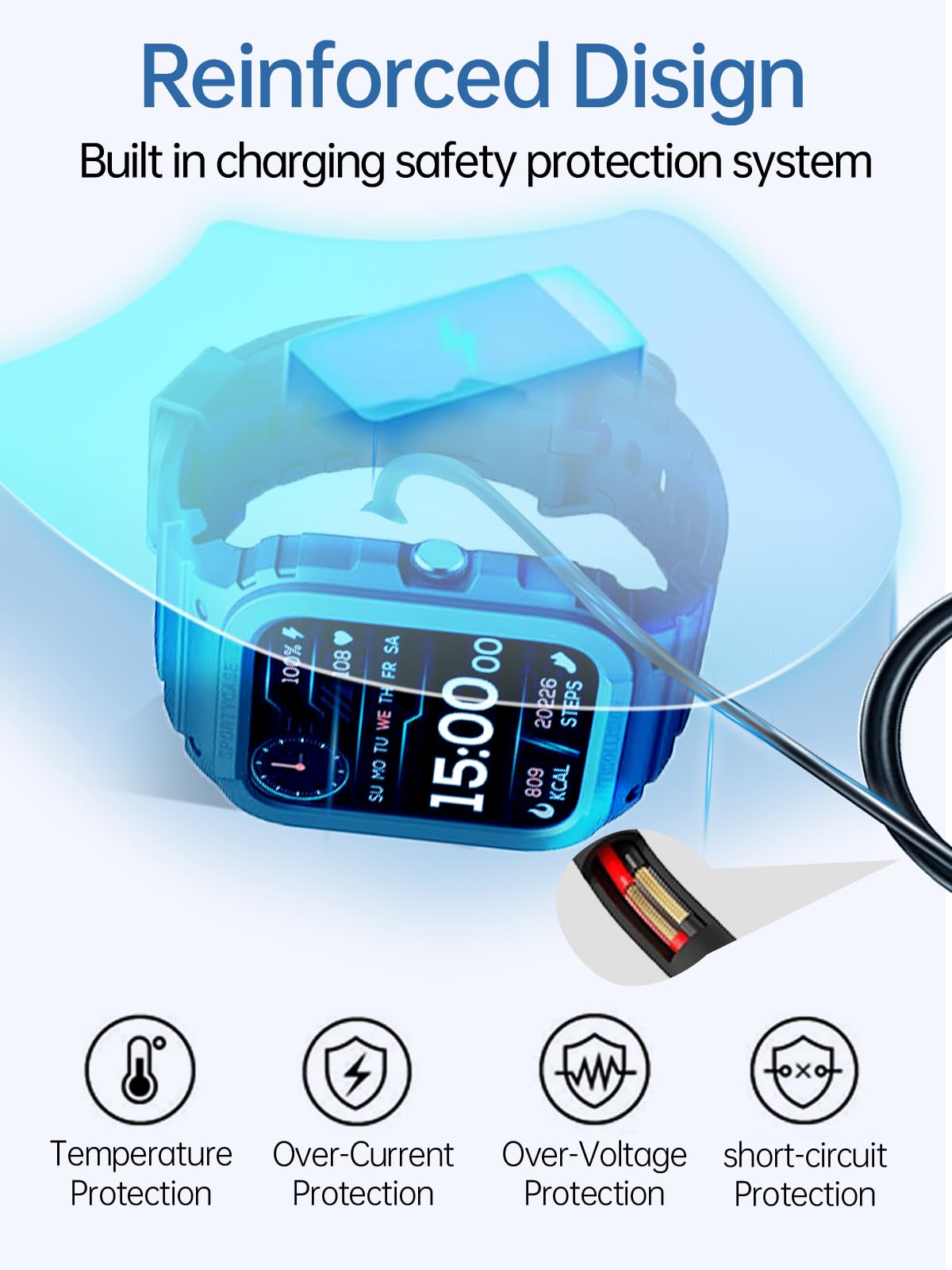 WUNIAK Compatible for Fitpolo IDW13 Smart Watch Charger,Magnetic USB Charging Cable Replacement Charger for Fitpolo IDW13 Smartwatch Accessories