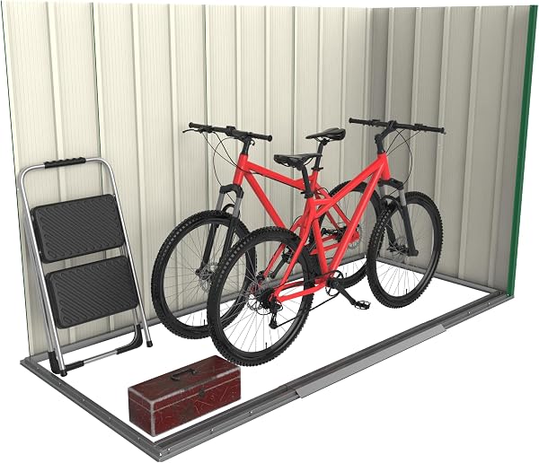 Duramax ECO 8 x 4 (2.85 m²) abri de jardin en métal à toit pentu, Abri de jardin en métal galvanisé à chaud, Abri de stockage d'outils, structure de toit renforcée, anthracite - 5