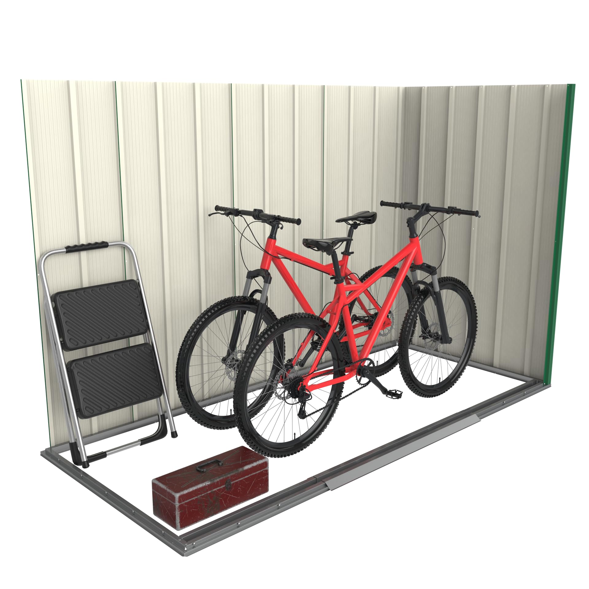 Duramax ECO 8 x 4 (2.85 m²) abri de jardin en métal à toit pentu, Abri de jardin en métal galvanisé à chaud, Abri de stockage d'outils, structure de toit renforcée, anthracite - 5