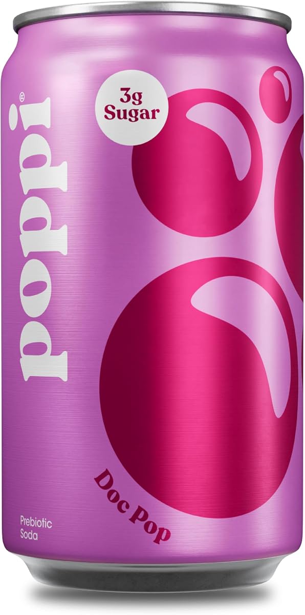 Poppi Prebiotic Soda, Sparkling Water & Fruit Juice, Orange view 3
