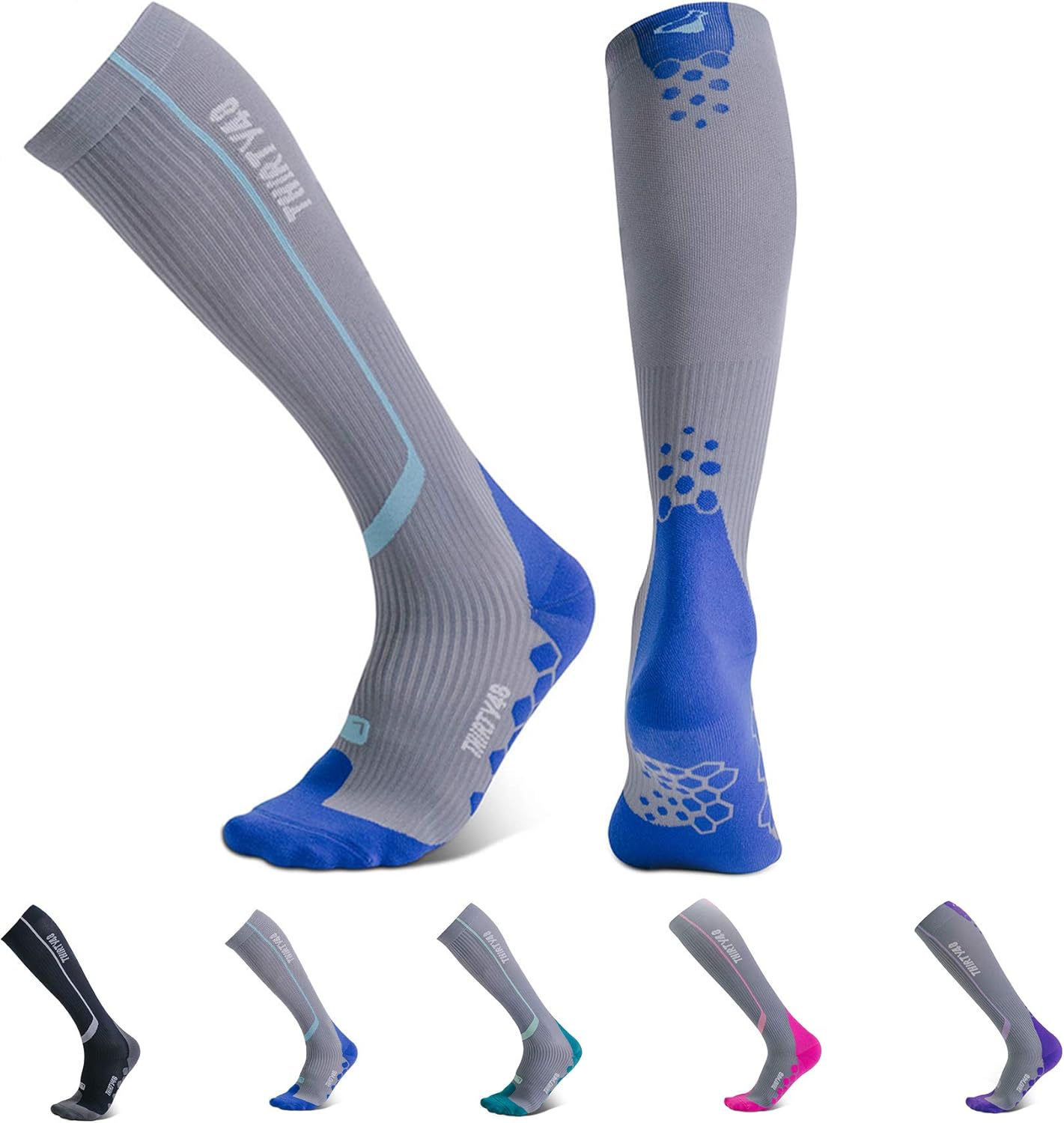 Thirty48 Elite Compression Socks Women & Men Graduated 20-30mmHg for Running, Athletic, Flight Sock - Performance & Recovery