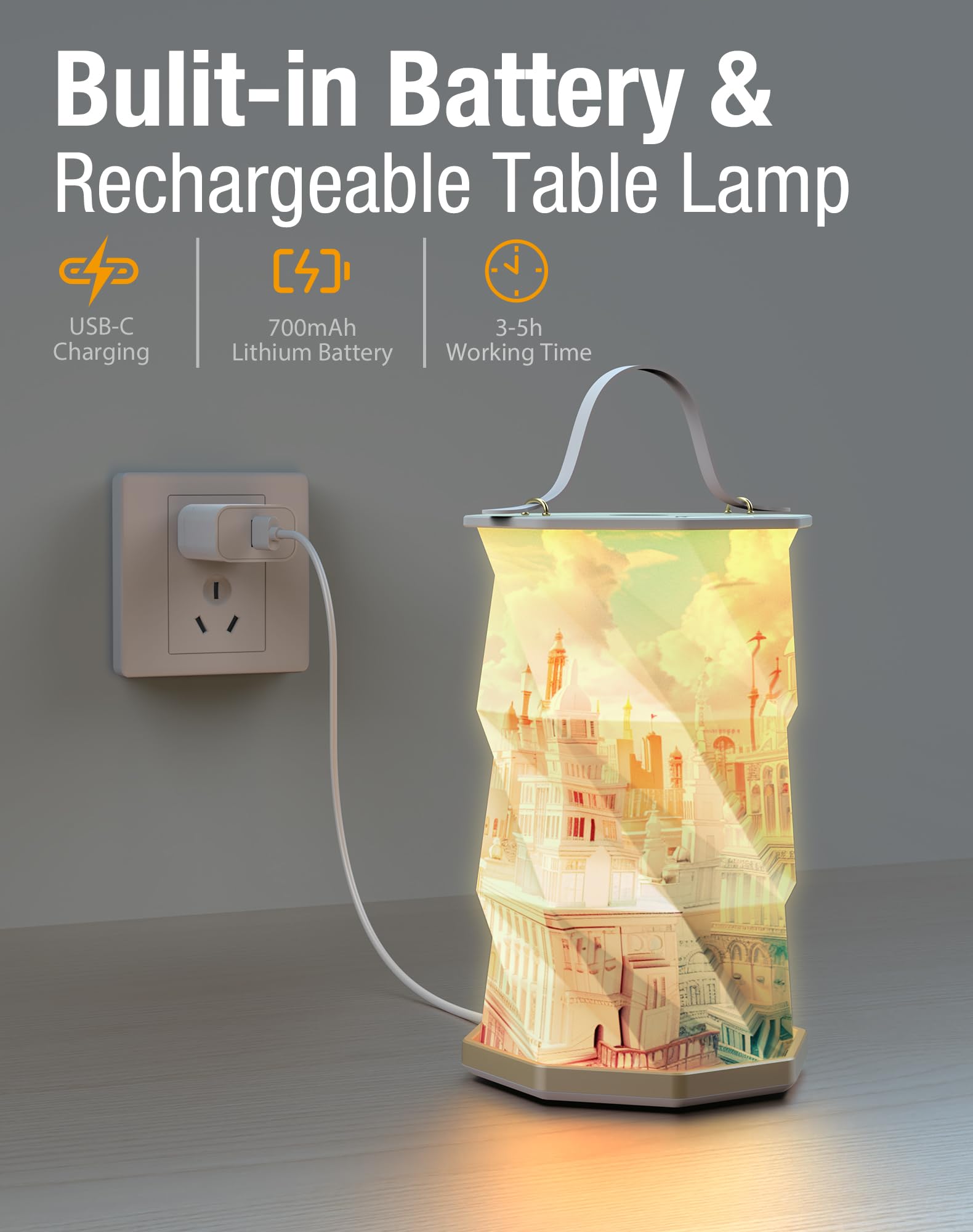 TECHLY - Lampada A 36 Led Da Scrivania Pieghevole Dimmerabile Batteria Ricaricabile Con Alimentazione Usb I Lamp Dsk9