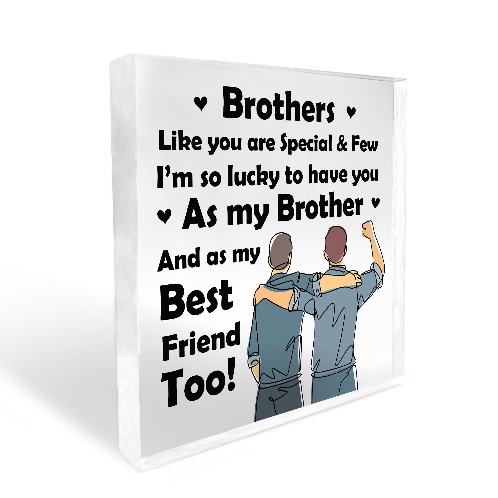 Red Ocean Brother Gifts Acrylic Plaque Gifts For Him - Brother Christmas Gifts - Birthday Gifts For Brother - Big Brother Gifts - Little Brother Gifts