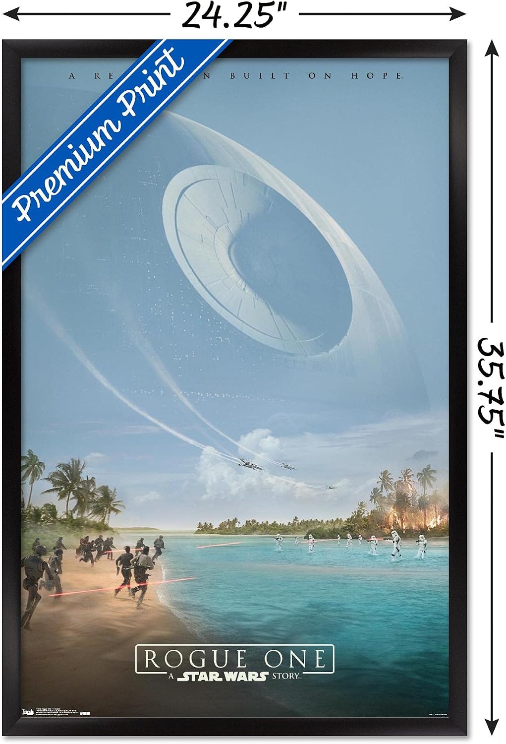 Trends International Star Wars: Rogue One - Teaser Wall Poster, 22.375" x 34", Black Framed Version