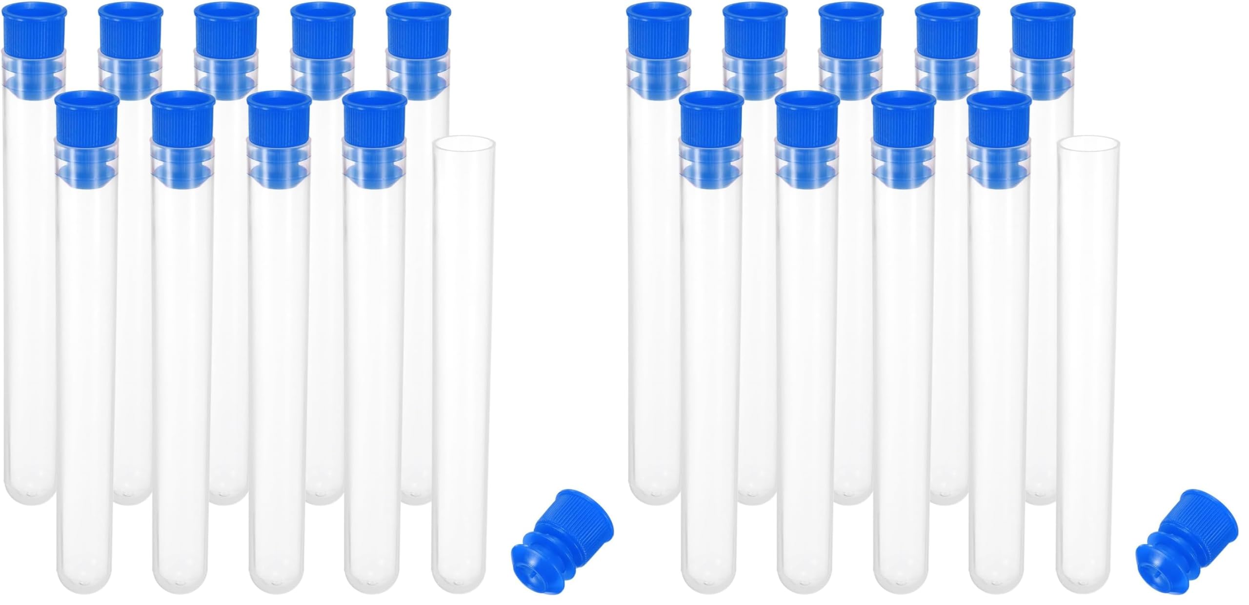 PATIKIL 4" Length Plastic Sewing Needle Storage Holder, 10 Pcs Portable Matte Embroidery Needle Pin Toothpick Storage Tubes Case for Craft Knitting, Blue (Pack of 2)