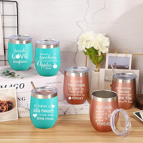 Miniatura 4 de Patelai 6 piezas de regalo de agradecimiento para profesores, taza de café de agradecimiento para graduaciones de profesores, para mujeres y