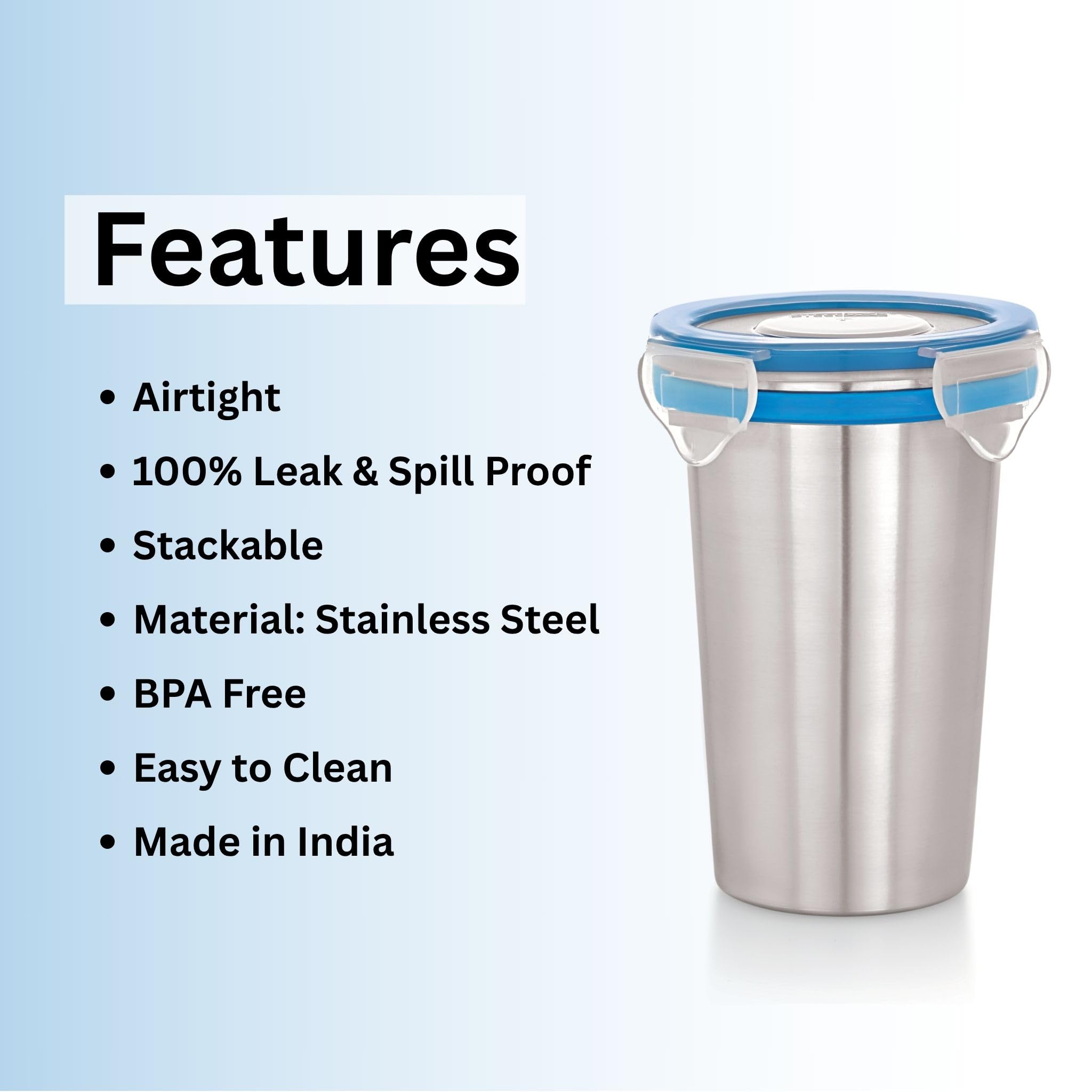 STEELLOCK Stainless Steel Tumbler with Lid, 325ML, BPA Free Water Tumbler, Leak Proof, Office Tumbler, Rust-Free, Easy Grip, Easy to Carry, Travel Bottle — Amazon image 3