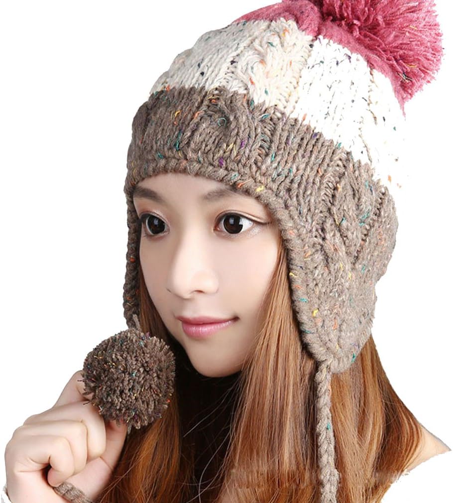 Korean Knitted Ear Beanie Hat 100% Handmade Warm Cap