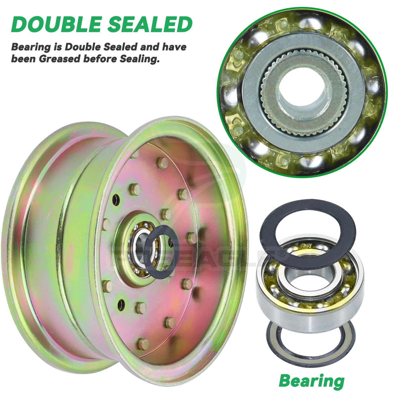 Amazon.com: POSEAGLE 116-4666 惰輪滑輪替換1-413099, E413099 適用於