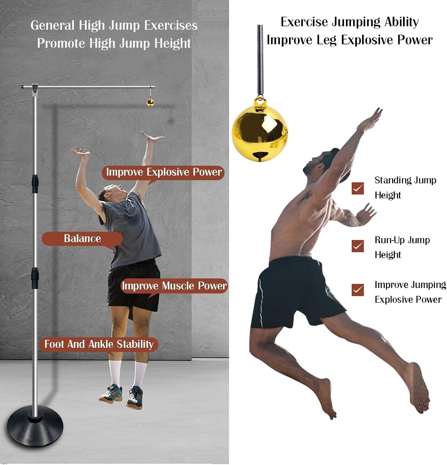 Probador Salto Vertical Baloncesto,Acero Inoxidable,Medición Entren.Salto