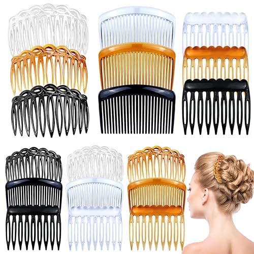 Juego de 18 peines para el cabello torcido para niñas y mujeres, pinzas de plástico para el cabello con 91125 dientes para múltiples peinados