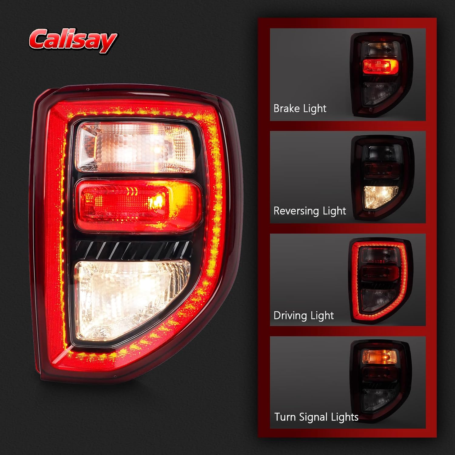 Tail Lights Compatible with 2021-2024 Ford Bronco Sport Taillight Rear Brake Lamp Taillight Rear Reverse Stop Brake Lamp Replacement for OEM#M1PZ13404A FO2801284 (Right Passenger Side)