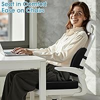 Vista 6 de Cojín de asiento, almohada de apoyo lumbar con correa ajustable, cojines para silla para aliviar el dolor de ciática, con funda lavable de espuma
