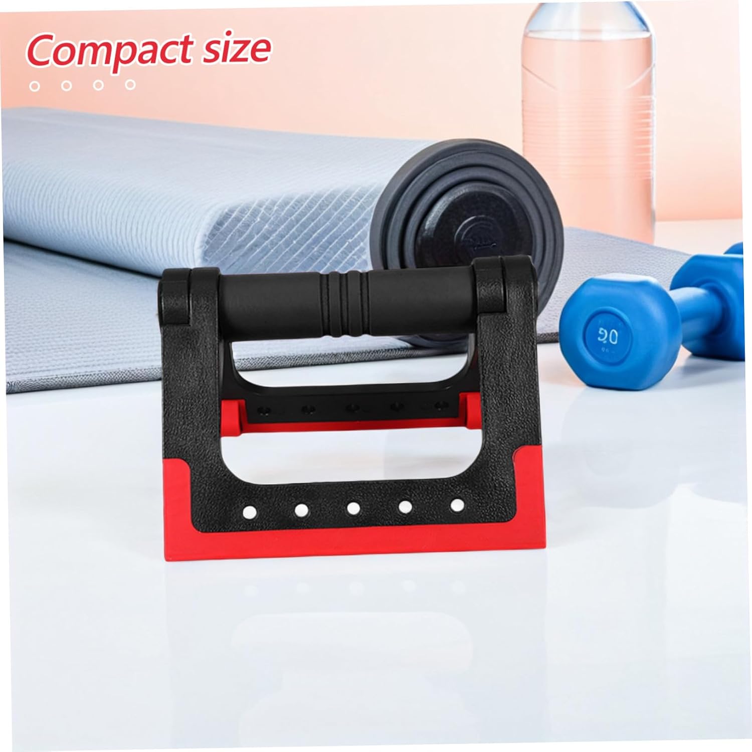 Push-up Rack Bars for Floor, Red Metal Push-up Stands Pair for Men and Women Home Fitness Strength Training Equipment