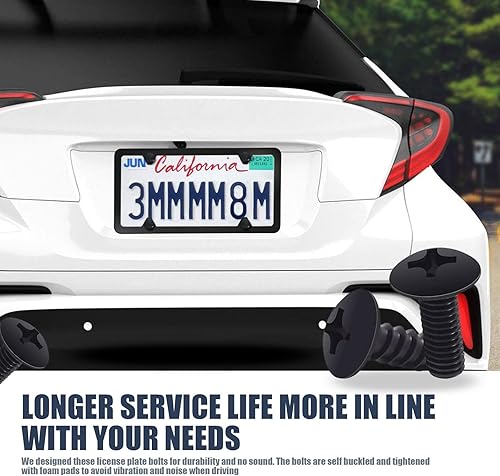 Miniatura 6 de Crynod Juego de tornillos de montaje de placa de automóvil de 8 piezas, cabeza redonda de acero inoxidable M6 304tornillo cruzado puntiagudo inserto