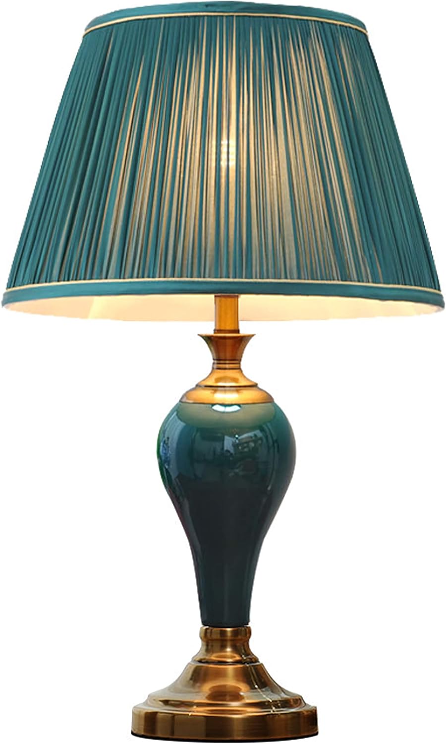 Green Table Lamp, Romantic Warm Princess Living Room Personality Luxury Creative Simple Hotel Bedroom Bedside Lamp Eye-Protecting Study Desk Reading Lamping (Green 3)