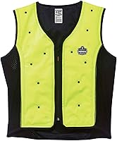 Ergodyne Chill-Its 6685 Evaporative Cooling Vest - Patented Dry Tech, Up to 3 Days Cool, Lightweight Large Lime