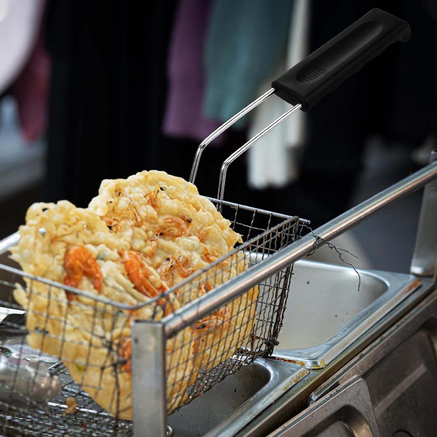 Fry Basket Handle Replacement - Stainless Steel Fry Basket Handle Accessory for Cooking and - Non Slip Grip Accessory for Kitchen Pan