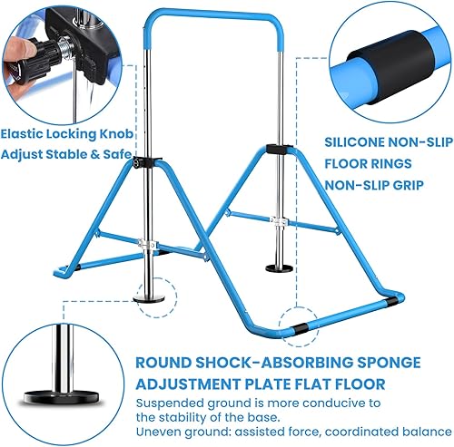 Miniatura 9 de WATBKHE Kids Gymnastics Bar Gymnastic Equipment for Home Adjustable Height Gymnastic Training Bar Gymnastic Stuff for 3-7 Years Old Girls