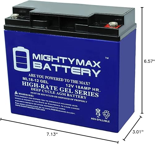 Miniatura 8 de Mighty Max Battery Reemplazo de batería GEL de 12V 18AH para Toyo 6FM14, 6FMH18