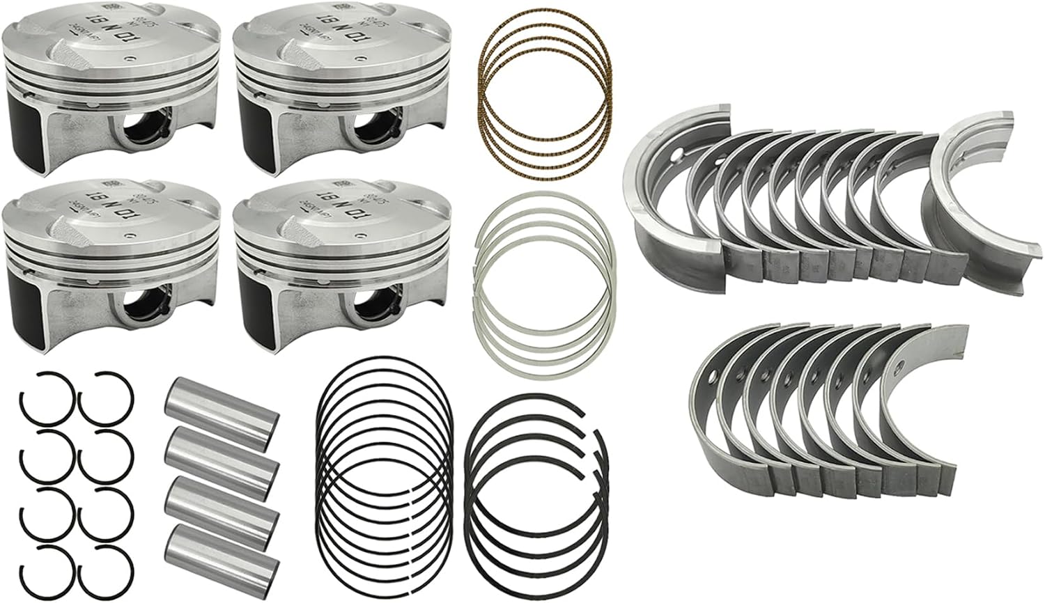 Engine Piston Rings and Main Rod Bearing Set Fits for Chevy Sonic Cruze Limited 1.8L 2011-2018 55568638, 93184596