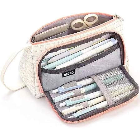 Amazon ペンケース 大容量 ペンポーチ ペン入れ 筆箱 おしゃれ シンプル 学生用 仕事用 ダブルファスナー ペンバッグ キャンバス 新タイプ 小物整理 持ち運び便利 男の子 女の子 子供 小学生 中学生 高校生 大学生 社会人用 B ペンケース 文房具 オフィス用品