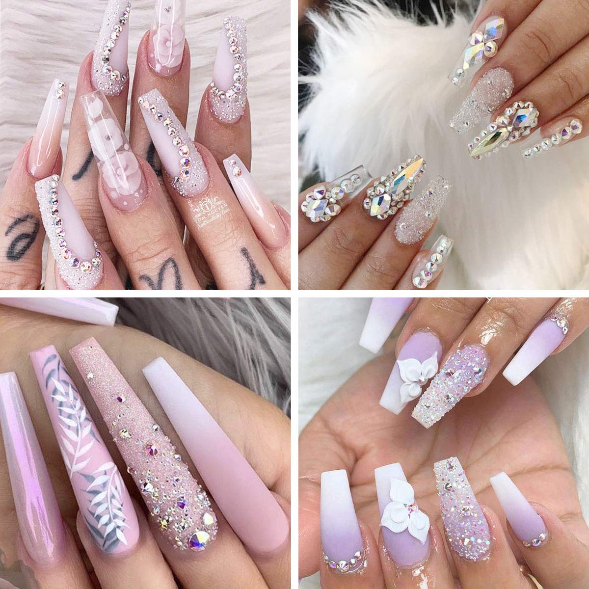 7000 PCS Ultra Mini 1.2mm Caviar Rhinestones Set, Micro AB Rhinestones with Tray Holders/Rhinestone Glue/Nail Art Brush