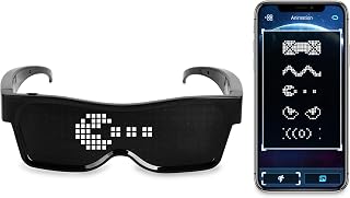 LED Glasses for Parties - LED Bluetooth Glasses for Festivals - Cool Glasses to Display Customized Flashing Messages & Animations via Bluetooth on our App - Light up the Party! + Extra Case