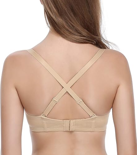 Miniatura 4 de JOATEAY Brasier sin tirantes para mujer, con realce de figura completa, con varillas, talla grande, soporte antideslizante