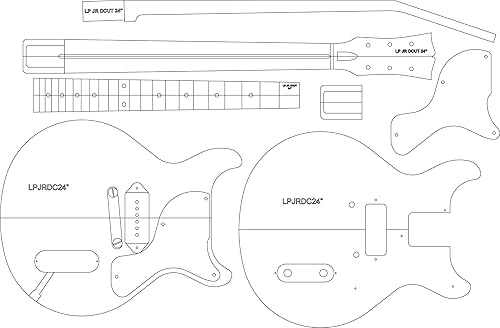 Plantilla de enrutamiento de guitarra eléctrica - Escala LP JR DC de 24"
