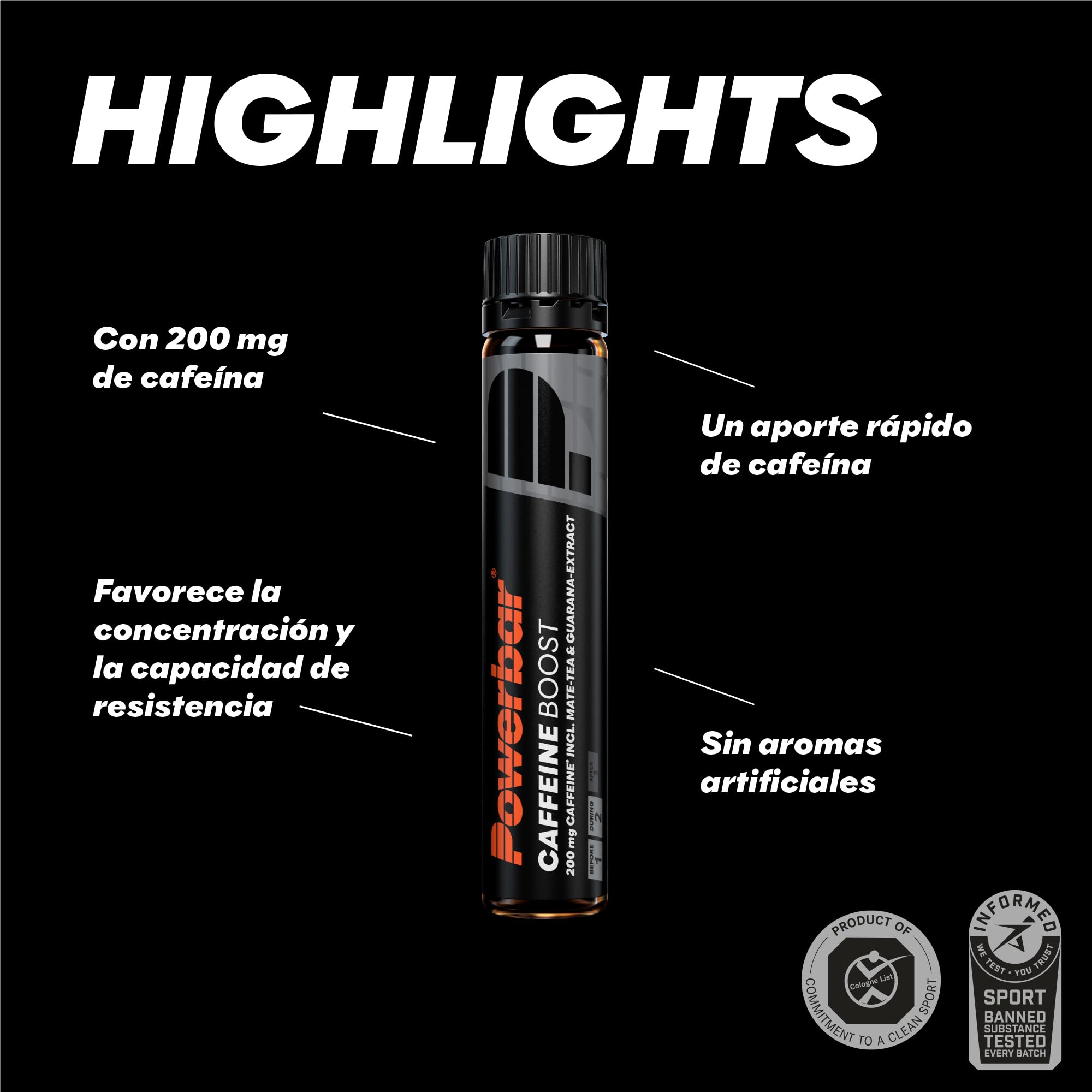 Powerbar - Black Line - Caffeine Boost - 20x25ml - 200mg de cafeína