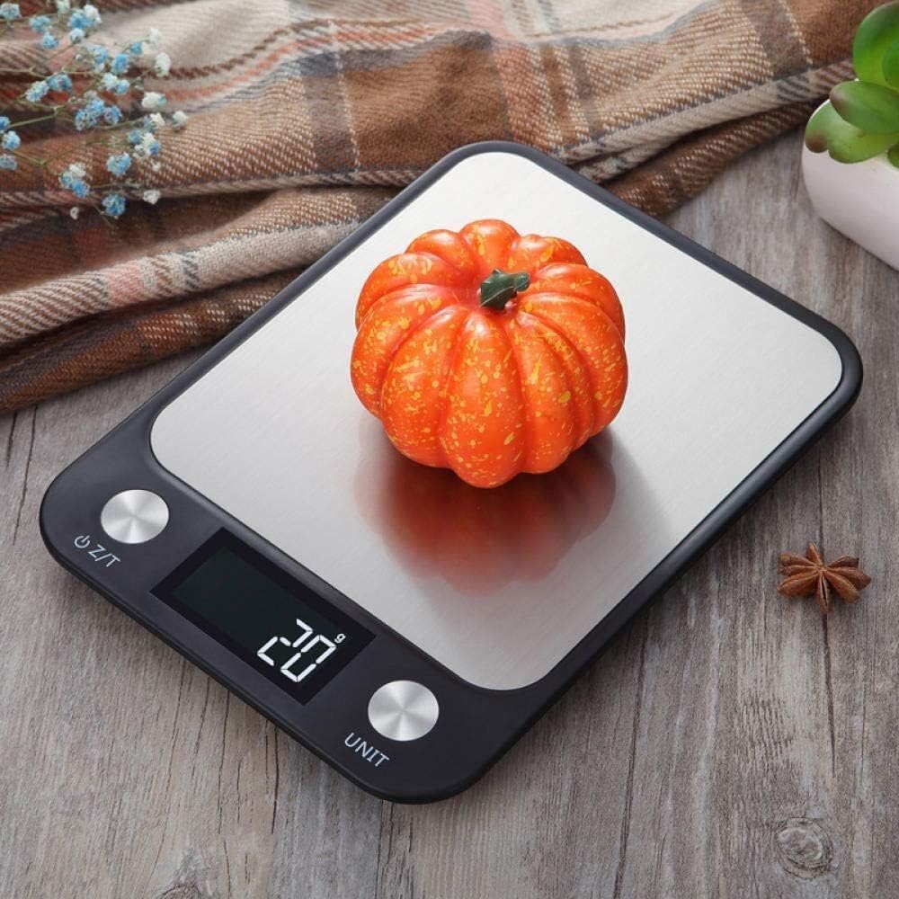 Waga elektroniczna, waga do żywności, waga elektroniczna do ładowania, płaska waga platformowa ze stali nierdzewnej, waga do pieczenia żywności (Color : Charging 5kg/1g)